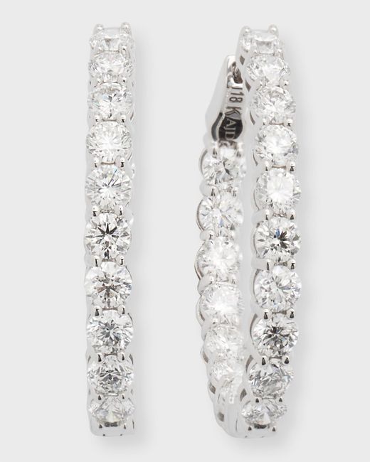 Neiman Marcus Diamonds 18K Gold Diamond Oval Hoop Earrings 5.1tcw