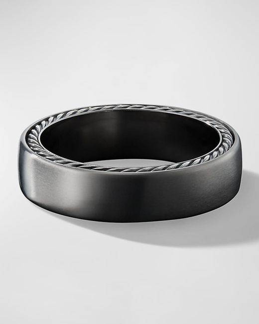 David Yurman Streamline Band Ring in Grey Titanium 6mm 10.5