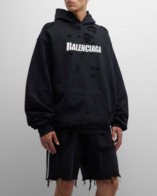 Balenciaga Double-Layer Destroyed Hoodie