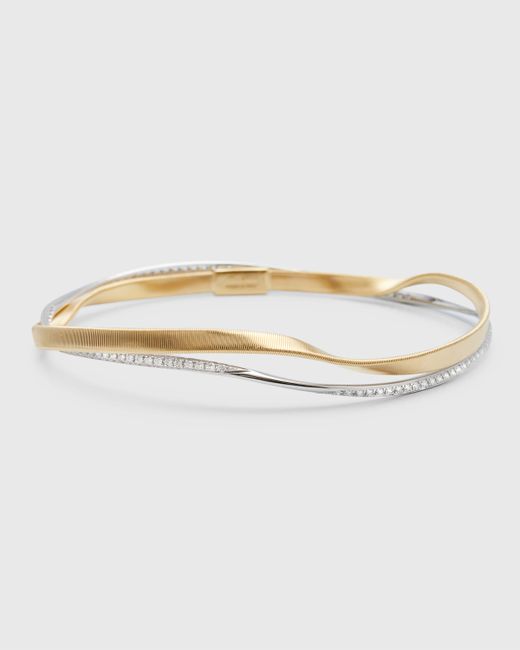 Marco Bicego 18K Gold Bangles with Diamonds Set of 2