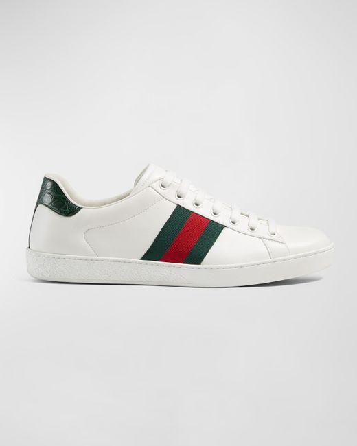Gucci New Ace Leather Low-Top Sneakers