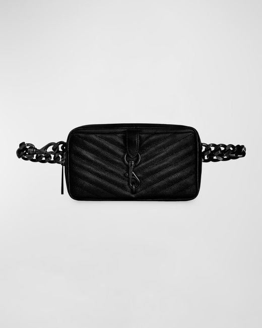 Rebecca Minkoff Edie Chevron-Quilted Leather Chain Belt Bag