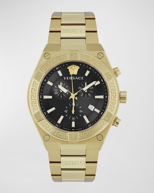 Versace V-Sporty Greca IP Yellow Bracelet Watch 46mm