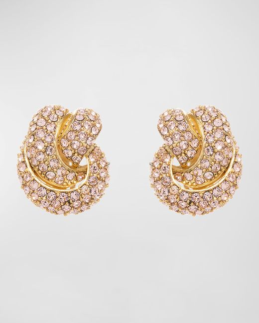 Oscar de la Renta Crystal Knot Clip-On Earrings