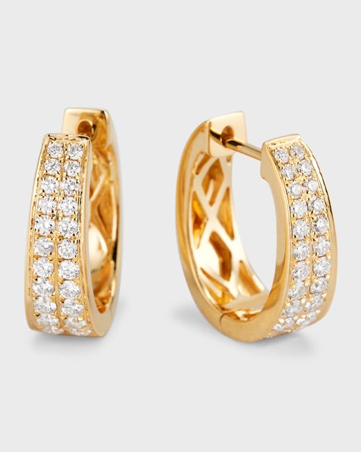 Anita Ko 18K Gold Pave Diamond Meryl Huggie Earrings