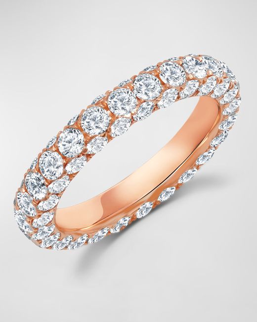 Graziela Gems 18k Rose Gold 3-Side Diamond Band Ring 6