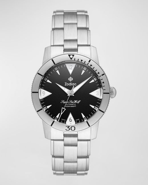 Zodiac Super Sea Wolf 53 Skin Automatic Stainless Steel Bracelet Watch 39mm