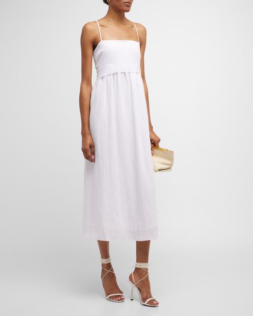 Vince Ruched Panelled Tie-Back Midi Dress