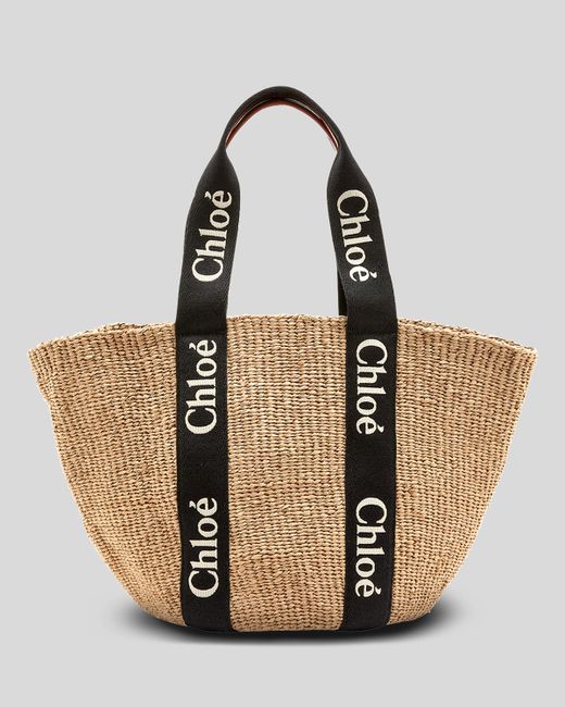 Chloé Woody Logo Embroidered Top-Handle Bag