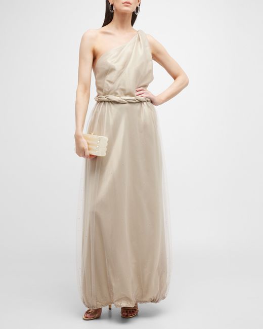 Giorgio Armani One-Shoulder Gown with Braided Detail