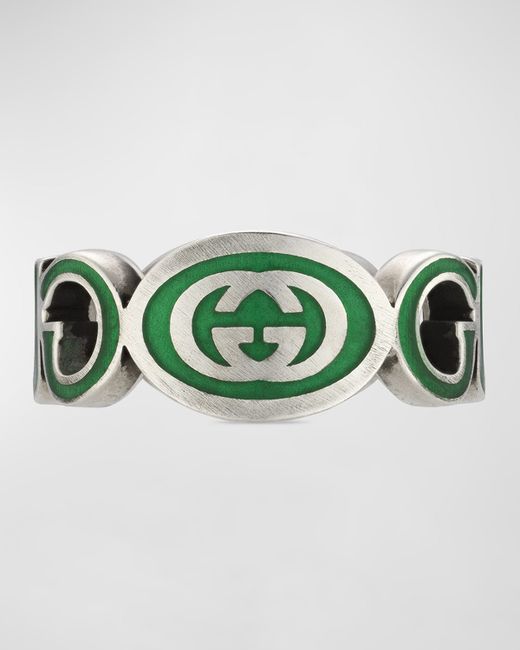Gucci Interlocking G Enamel Band Ring