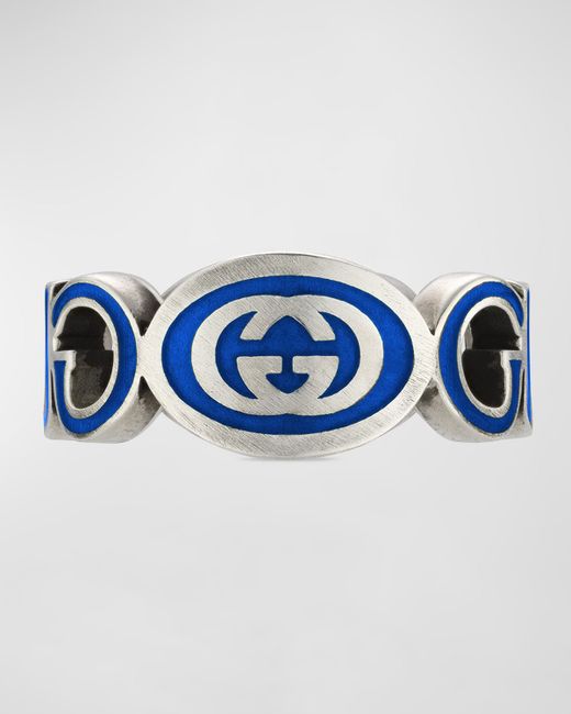 Gucci Interlocking G Enamel Band Ring