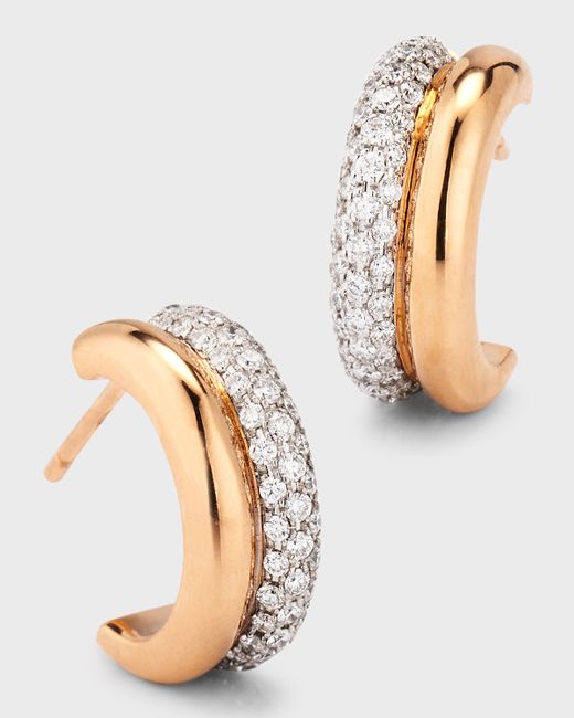 Walters Faith Thoby 18K Rose Gold and Diamond Tubular Huggie Earrings