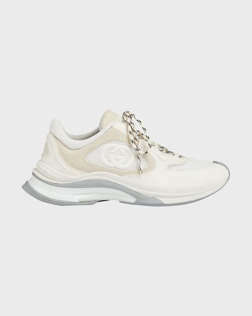 Gucci Run Premium Mesh and Suede GG Runner Sneakers
