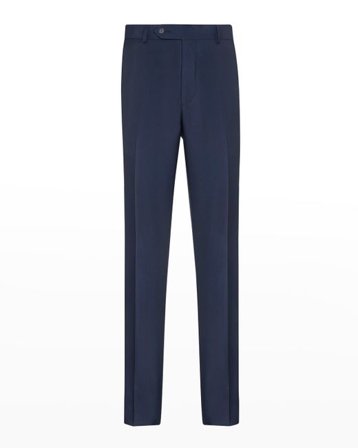 Samuelsohn Limited Flat-Front Wool Dress Pants
