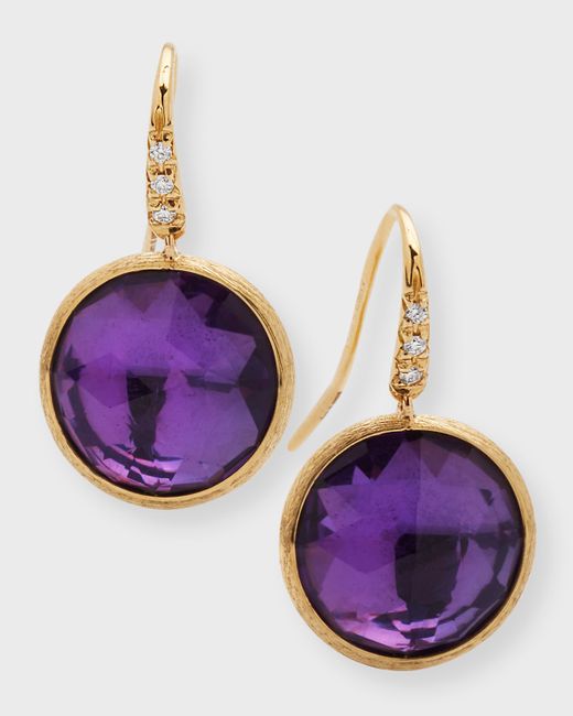 Marco Bicego Jaipur Drop Earrings with Diamonds and Amethyst