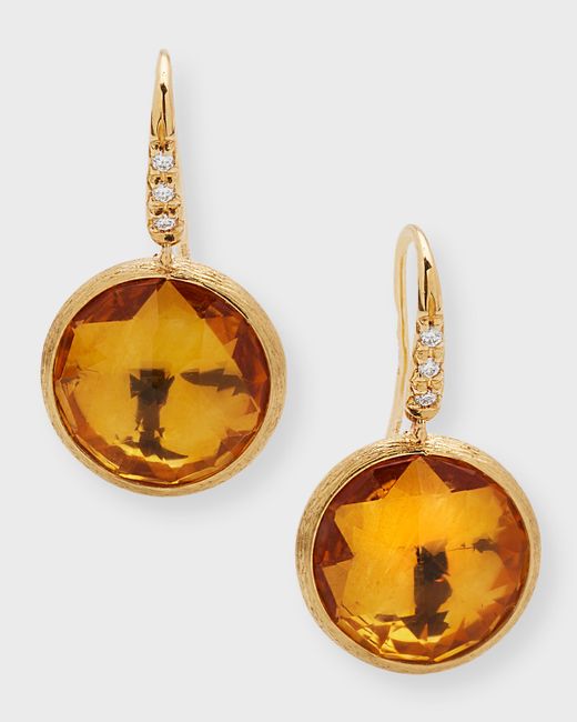 Marco Bicego Jaipur Drop Earrings with Diamonds and Citrine