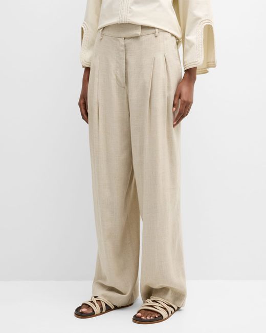By Malene Birger Cymbaria Wide-Leg Pleated Pants