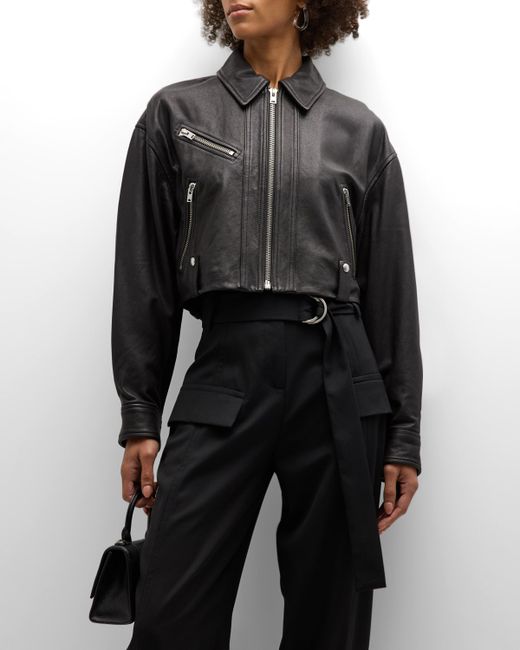 Iro Albane Cropped Leather Jacket
