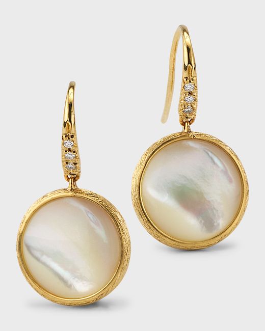 Marco Bicego Jaipur Drop Earrings with Diamonds and Mother-of-Pearl