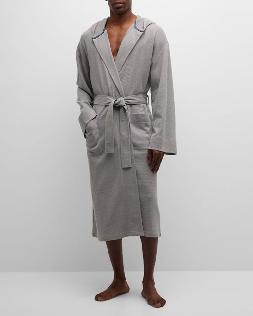 Majestic International Micro-Grid Hooded Robe