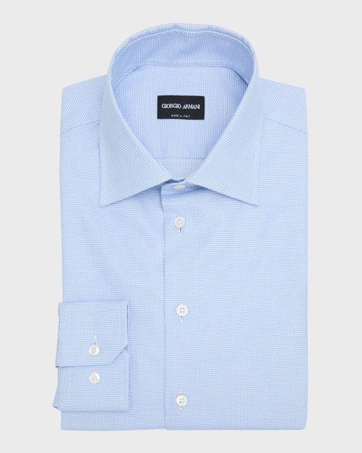 Giorgio Armani Micro-Print Cotton Dress Shirt