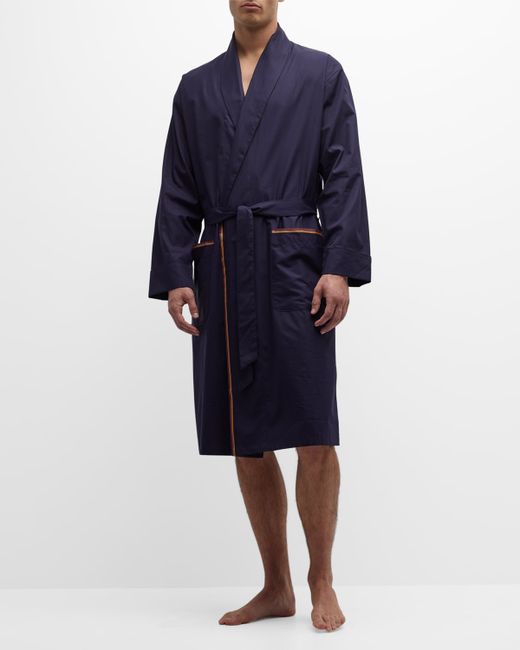 Paul Smith Stripe-Trim Cotton Robe