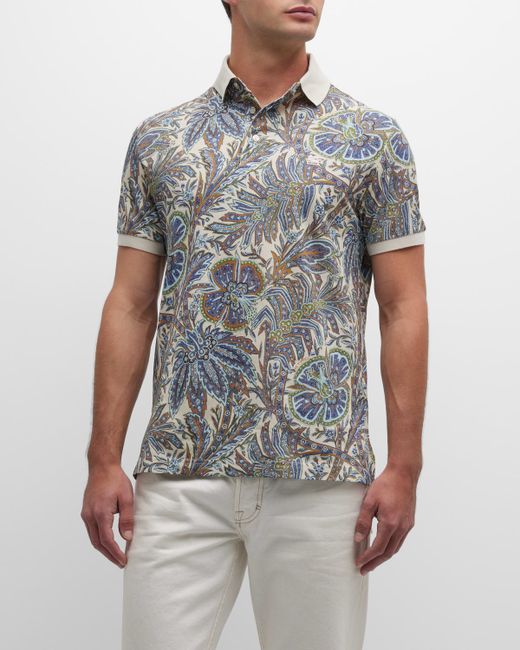 Etro Paisley-Print Polo Shirt
