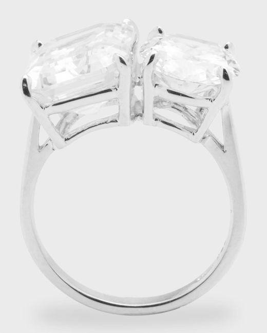 Fantasia by DeSerio Oval Emerald-Cut Cubic Zirconia Ring