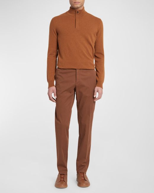 Z Zegna Vicuna Flat Front Trousers