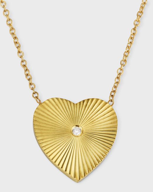 Jennifer Meyer Mini 70s Heart Necklace with Diamond in 18K Gold