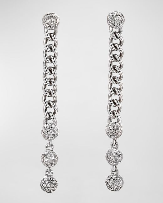 Sheryl Lowe Diamond Pave Curb Chain Drop Earrings 2L