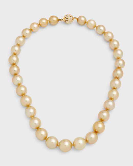 Belpearl 18K Gold Golden Pearl Necklace with Diamond Clasp 18L