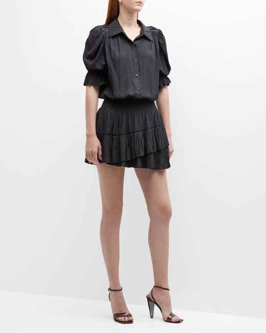 Ramy Brook Angelina Puff-Sleeve Mini Dress