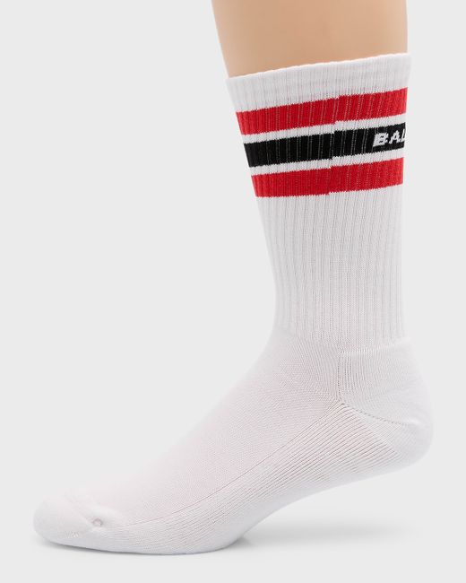Balenciaga Stripe Logo Crew Socks