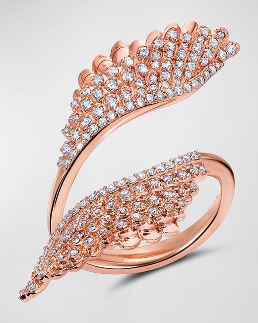 Graziela Gems 18k Rose Gold Pluma Diamond Ring