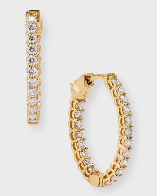 Neiman Marcus Diamonds 18k Diamond Hoop Earrings