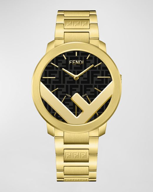 Fendi F Is IP Yellow Gold Bracelet Watch 41mm