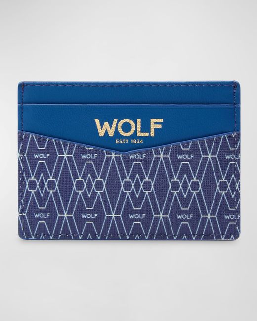 Wolf Mens Vegan Logo-Print Card Holder