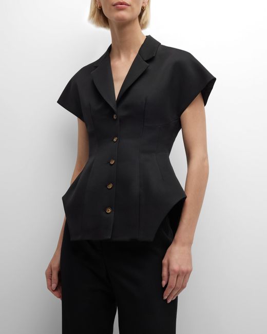 Rosie Assoulin Hippy Tailored Button-Front Top