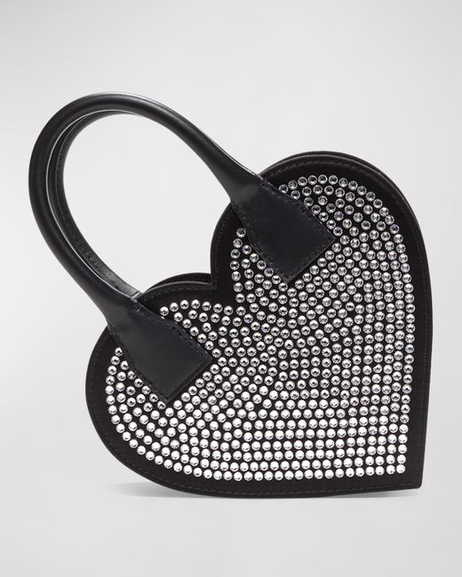 Mach & Mach Crystalized Heart Satin Top-Handle Bag