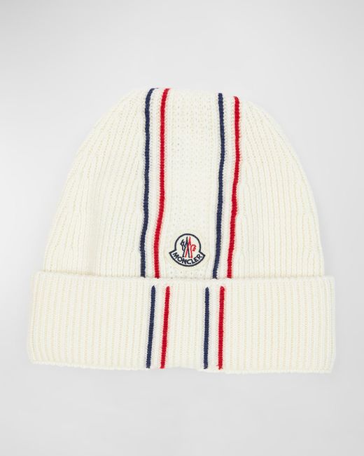 Moncler Ribbed Beanie with Tipping