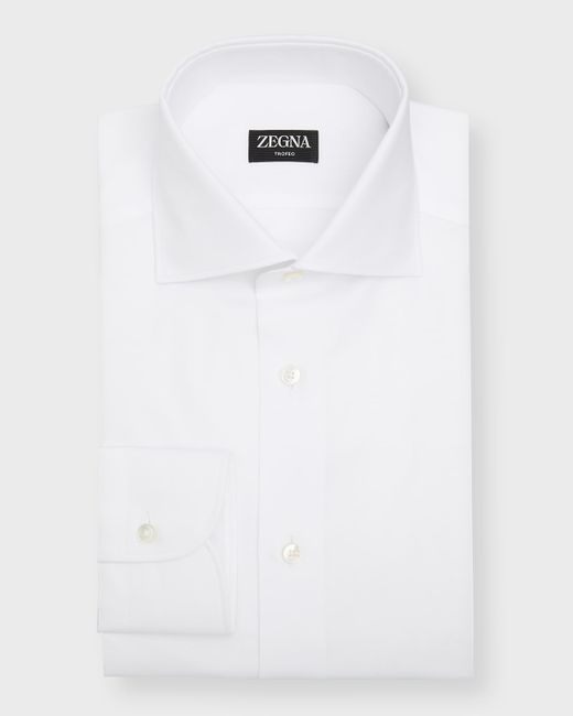Z Zegna Micro-Textured Cotton Dress Shirt