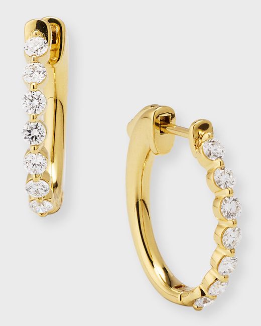 Neiman Marcus Diamonds 18k Gold Diamond Huggie Earrings
