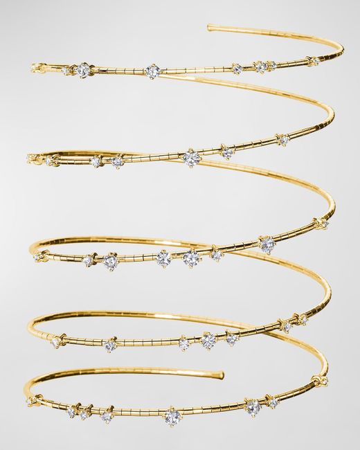 Mattia Cielo 18k Gold Spiral Diamond Bracelet
