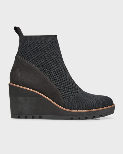 Eileen Fisher Quill Stretch Knit Wedge Booties