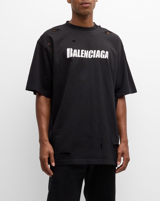 Balenciaga Boxy Destroyed Logo T-Shirt