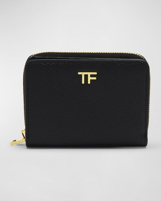 Tom Ford Classic Zip Leather Compact Wallet