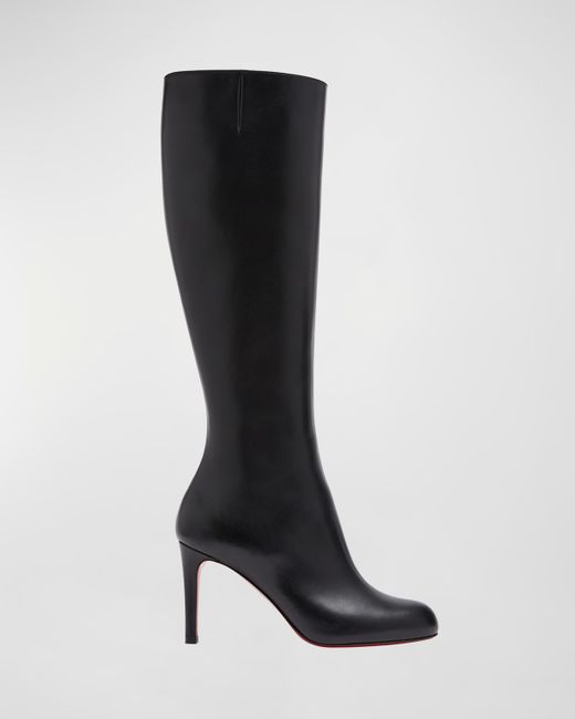 Christian Louboutin Pumppie Botta Red Sole Leather Knee-High Boots
