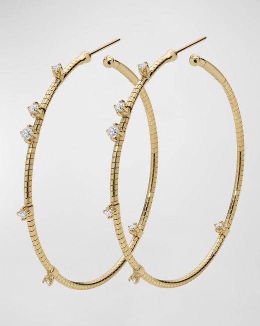 Mattia Cielo 18k Gold Diamond Hoop Earrings